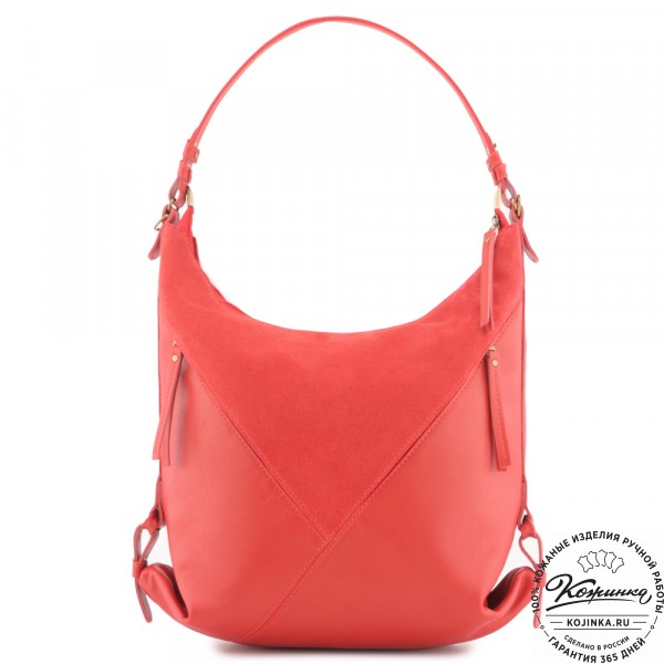  Женская кожаная сумка "Эмилия" (красная). фото 1